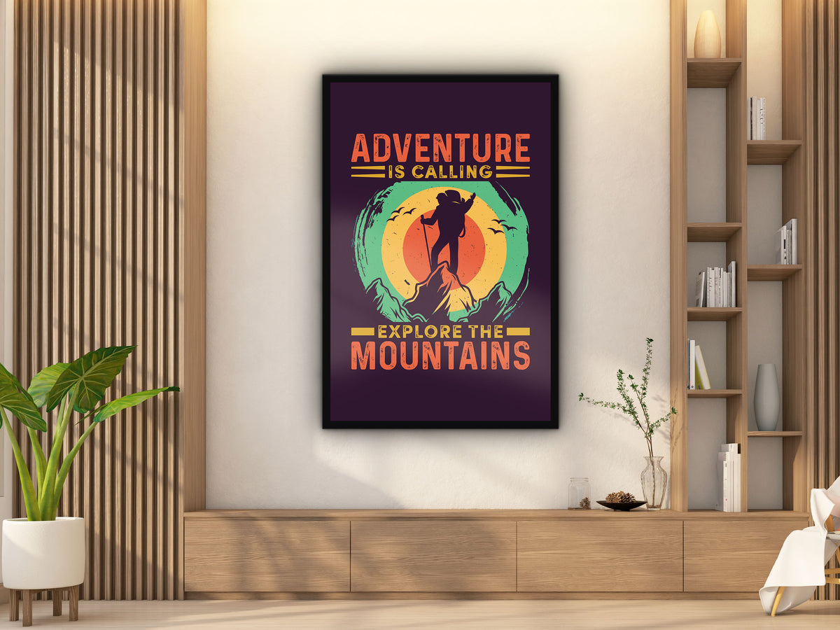 Adventure is Calling Explore the Mountains Wall Art