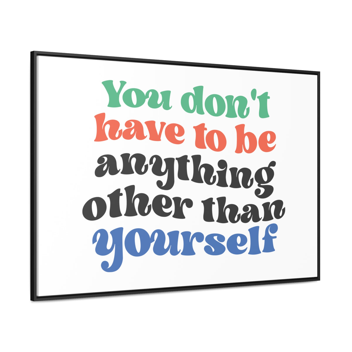 You Don't Have To Be anything other Than Yourself Wall Art