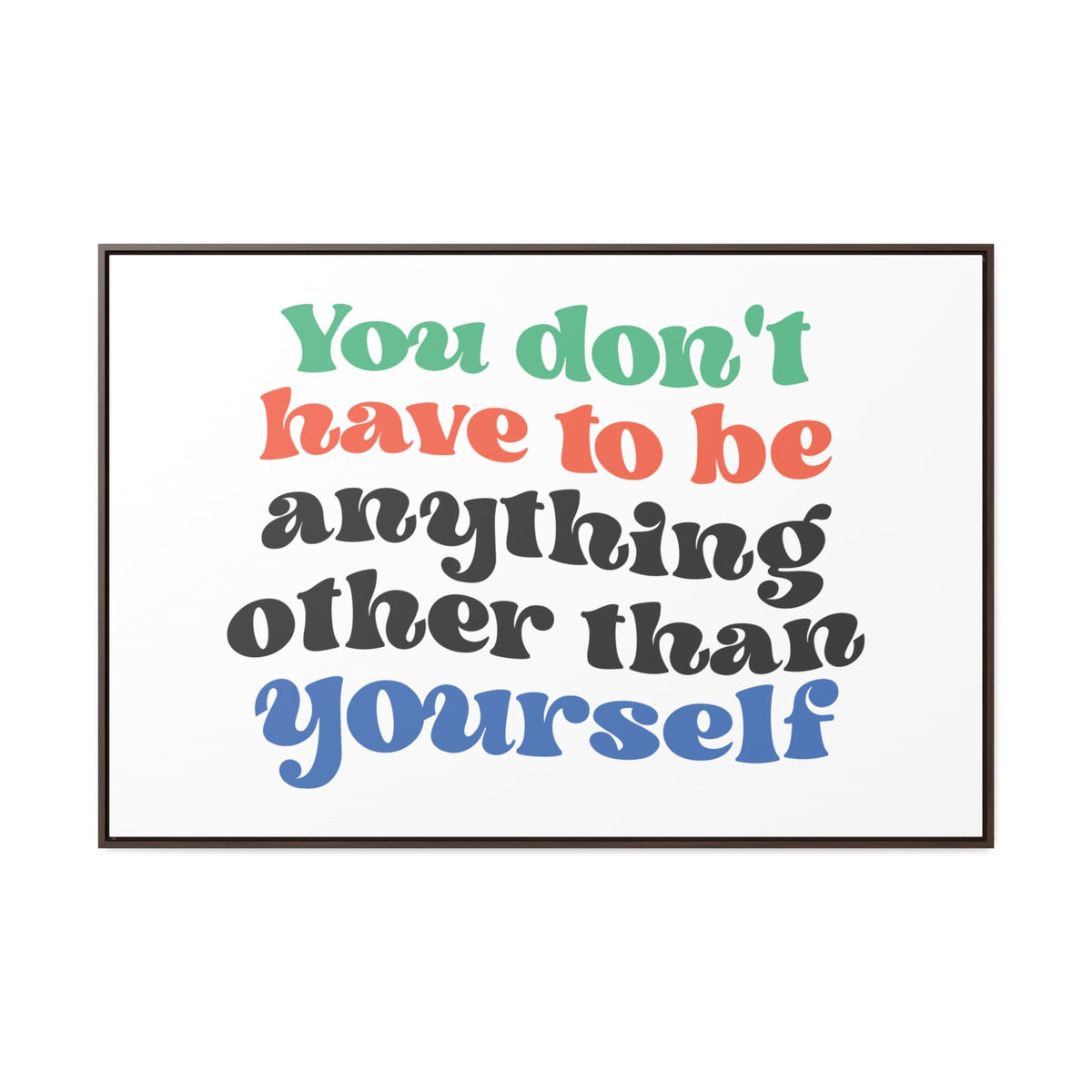 You Don't Have To Be anything other Than Yourself Wall Art