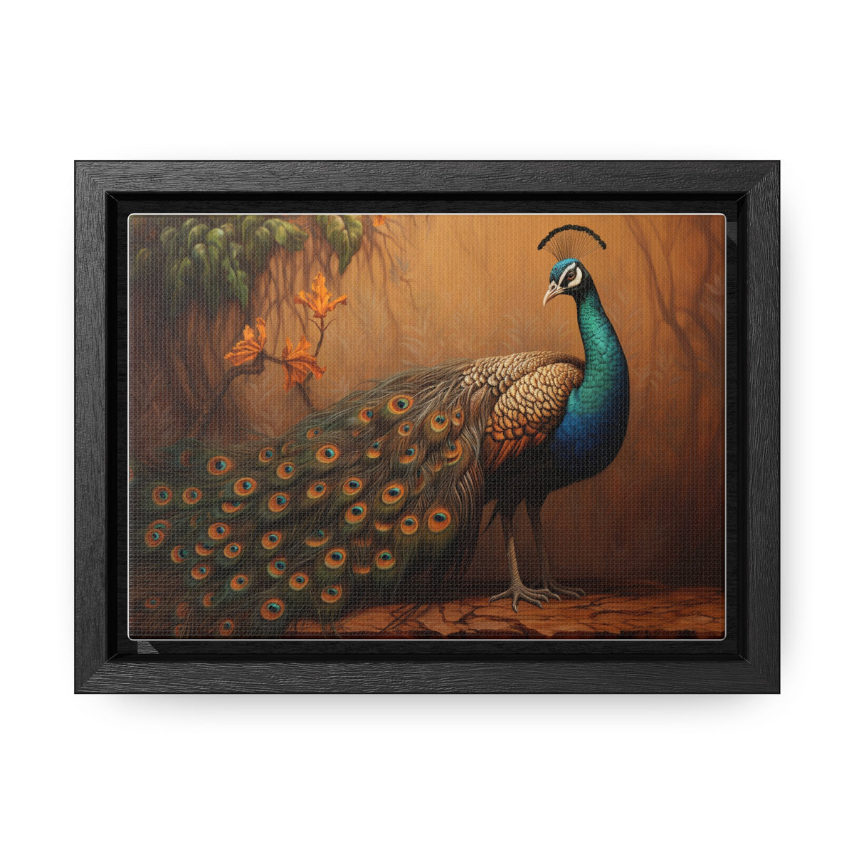A Painting of a Peacock on a Branch Wall Art