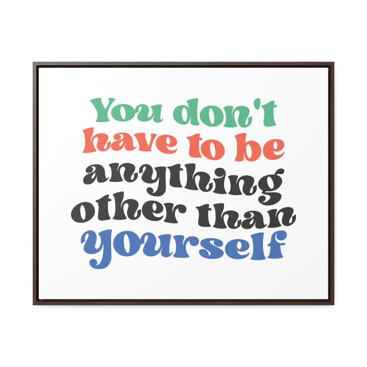 You Don't Have To Be anything other Than Yourself Wall Art